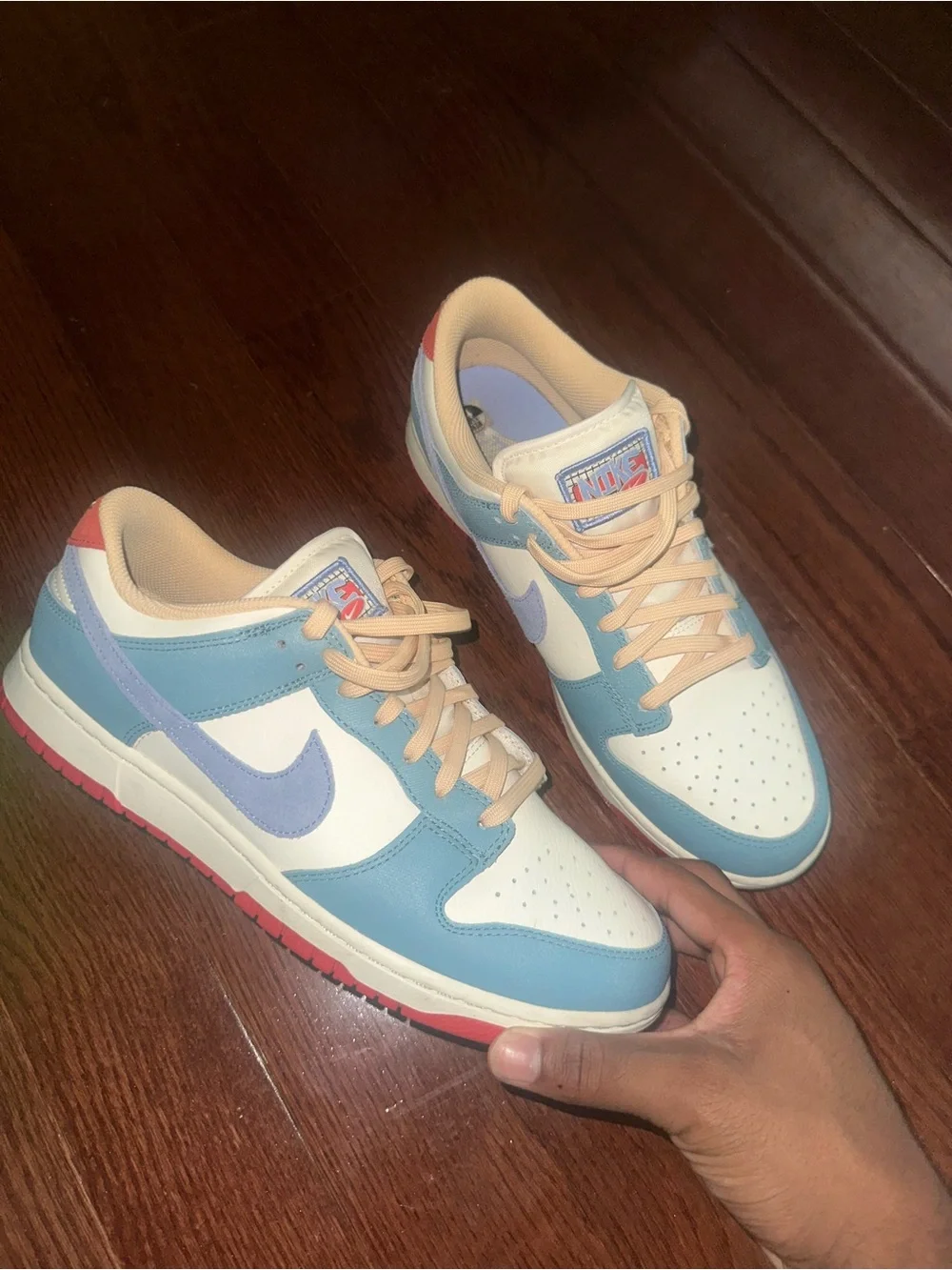 Kids Low-Top Sneakers in Light Blue, White and Pink